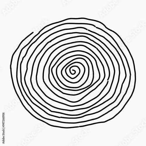 isolated hand drawn spiral pattern with white background