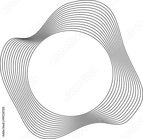 Circle liquid shapes made of lines with empty space for text