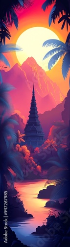 Tropical Thai Scene A vibrant