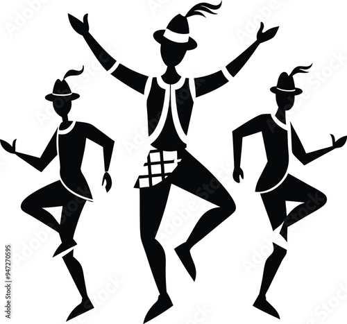 Dancing Man Outline Silhouette Graphics Collection