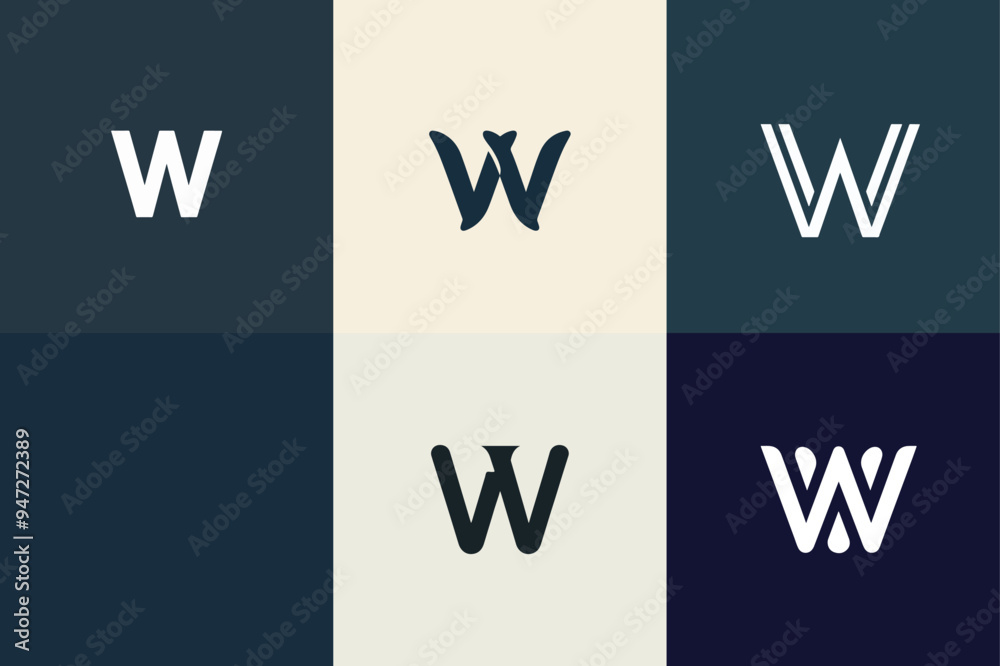 W letter logo set vector W letter logo set vector