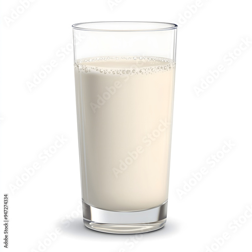 A glass of milk, Isolated, white background