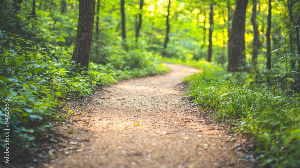 Fototapeta premium Forest Path Through Lush Greenery