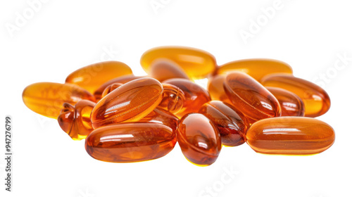 Omega 3 capsules isolated on white background