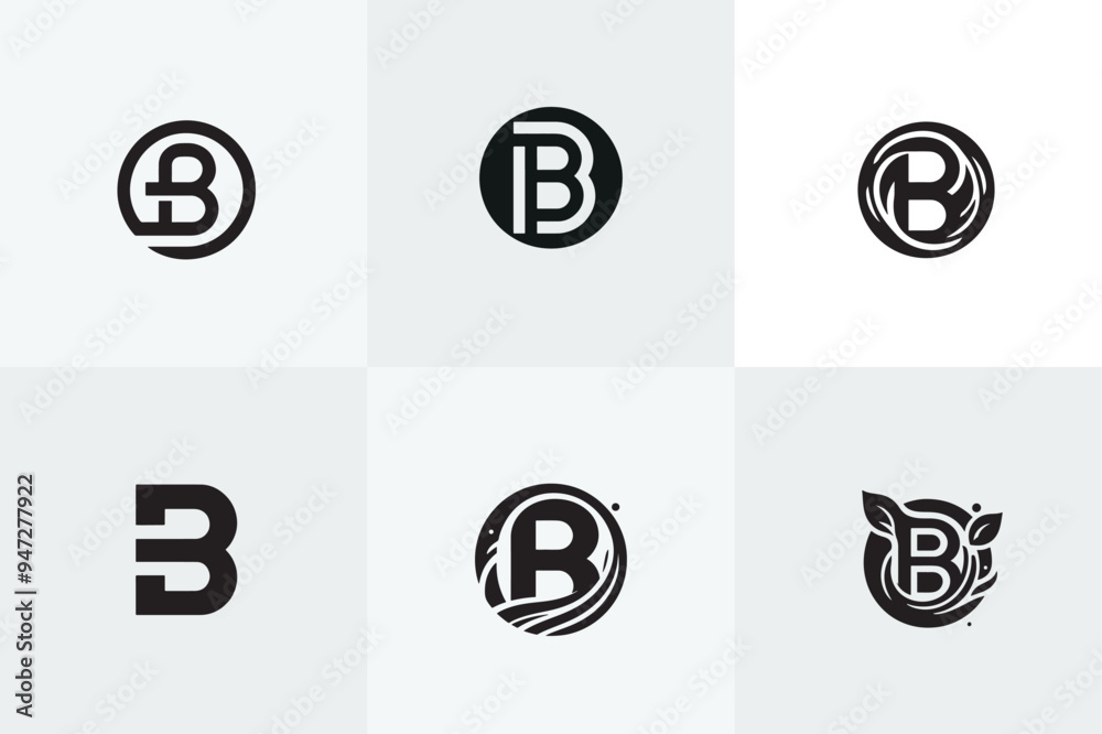 B letter logo set vector B letter logo set vector
