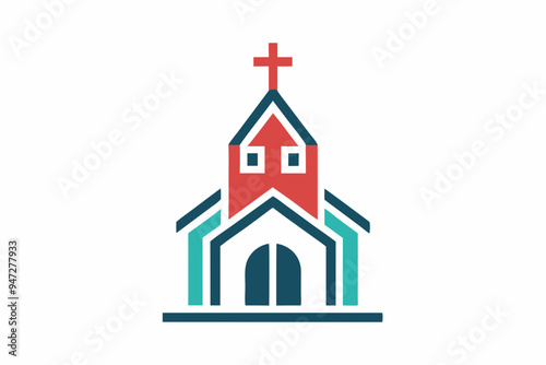 a minimalist church logo vector illustration