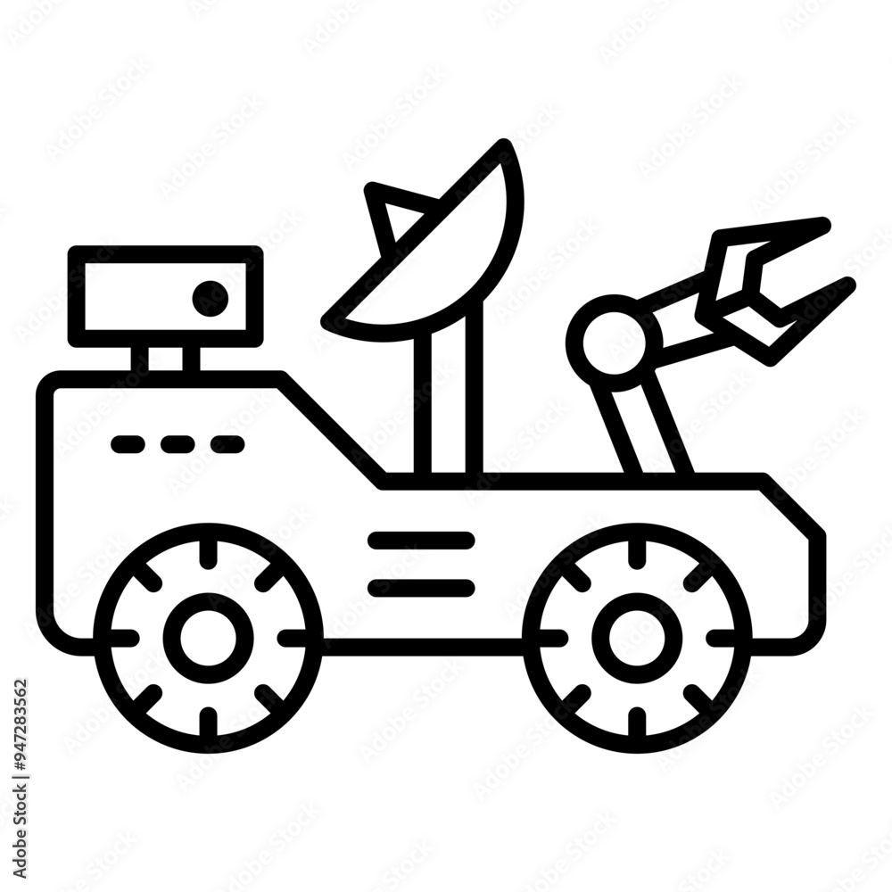 Mars Rover Line Icon
