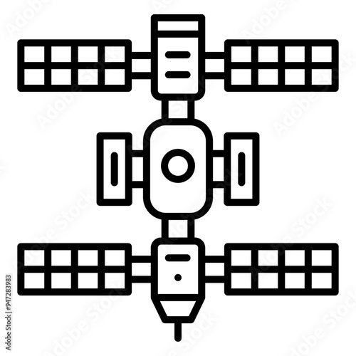 Space Station Line Icon