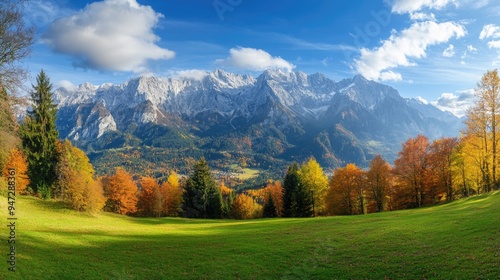 Panorama mountain autumn landscape