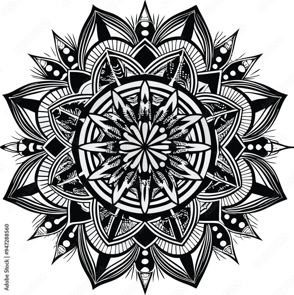 Abstract Expression Mandala Art & Illustration Abstract Expression Mandala Art & Illustration
