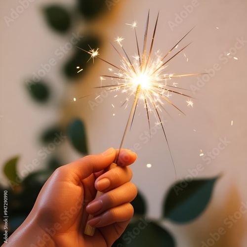 sparkler in a hand