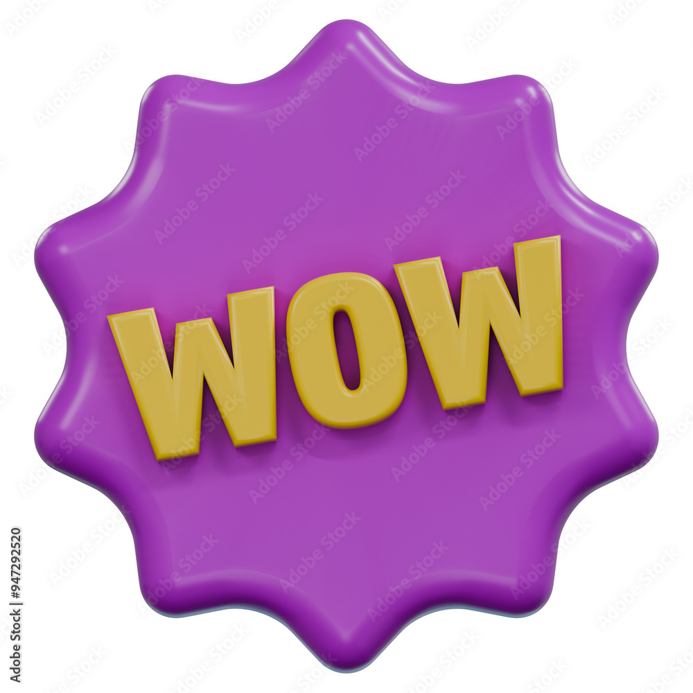 wow shock surprise label 3d illustration wow shock surprise label 3d illustration