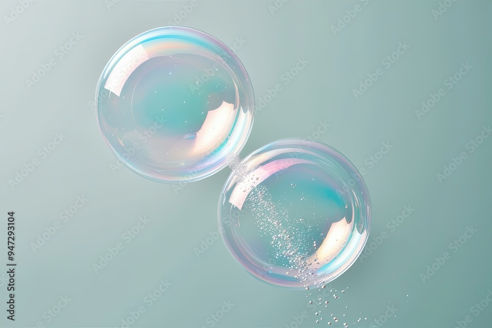 Holographic Soap Bubbles Sparkling on a Clean Background Holographic Soap Bubbles Sparkling on a Clean Background