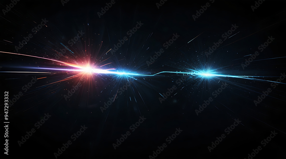 A sharp and intense horizontal flare with light streaks extending across a black background, offering a modern and sleek look for graphic designs, ideal for tech-themed projects and contemporary visua A sharp and intense horizontal flare with light streaks extending across a black background, offering a modern and sleek look for graphic designs, ideal for tech-themed projects and contemporary visua