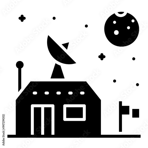 Space Base Glyph Icon