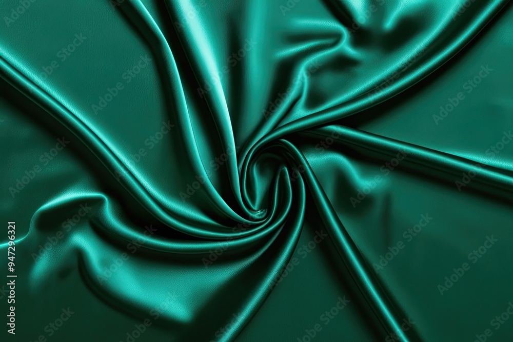 Fototapeta premium Emerald Green Silk Fabric Texture Backdrop for Elegant Design Projects