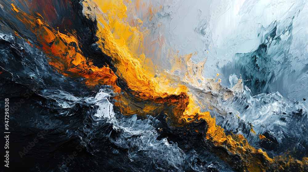 Liquid Paint Black With Gold Texture Minimalistic Abstract Background Liquid Paint Black With Gold Texture Minimalistic Abstract Background