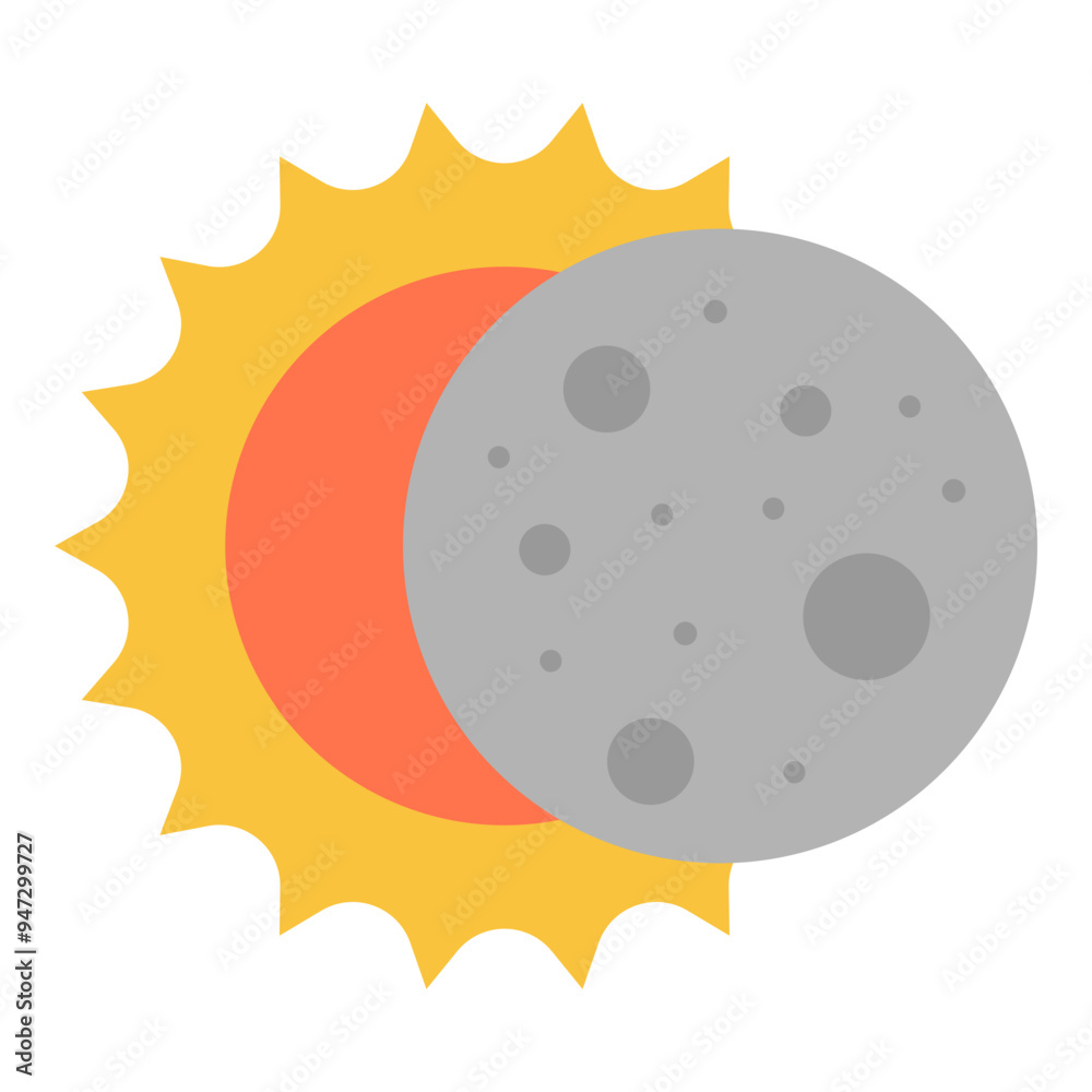 Fototapeta premium Eclipse Flat Icon