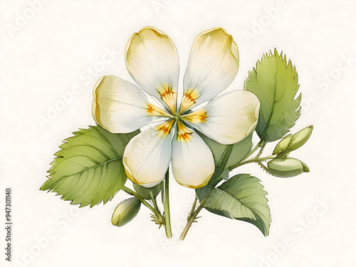 Crowfoot Watercolor Flower Plant Nature Art 