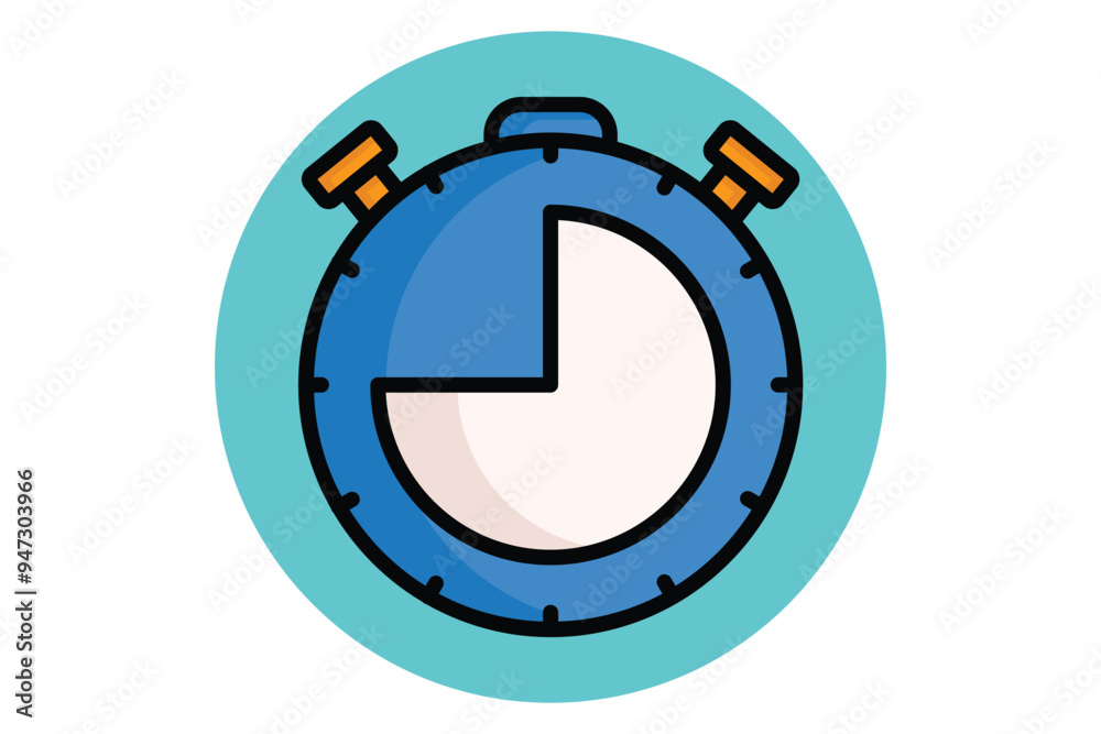 Stopwatch colored outline icon. icon related to efficiency. productivity elements vector illustration