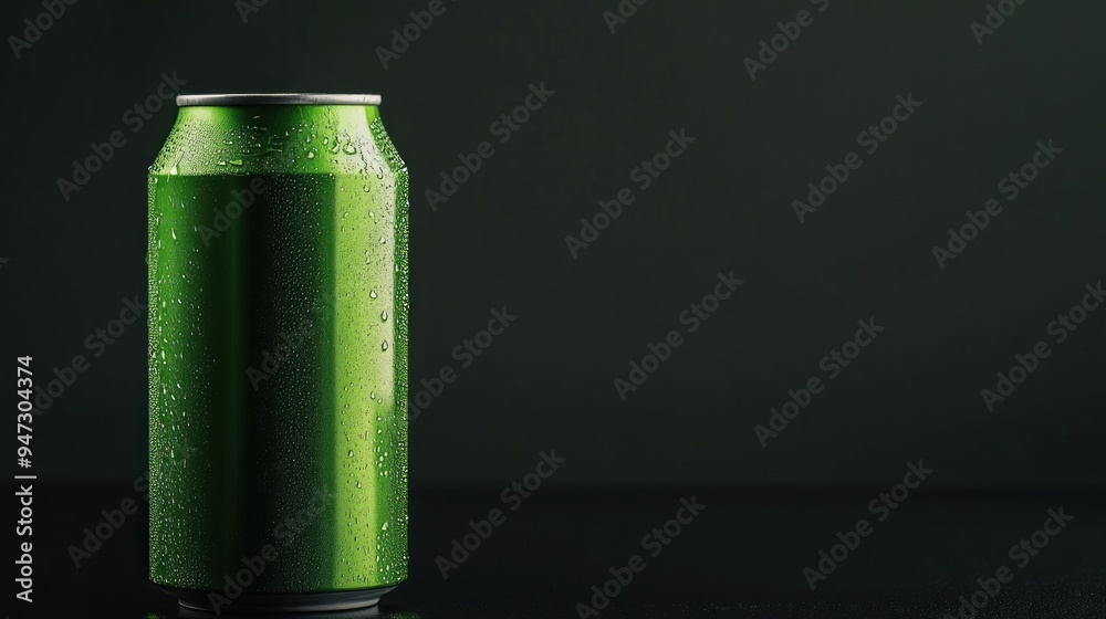 Green Can on a Dark Background Green Can on a Dark Background