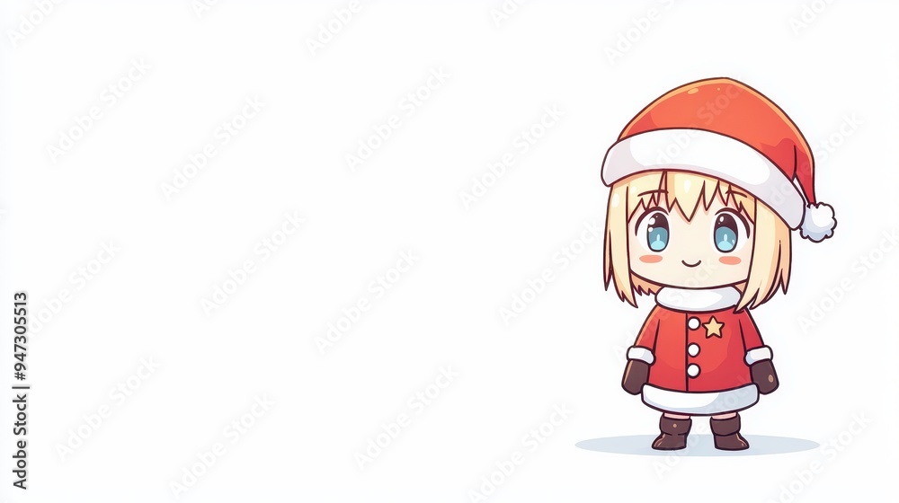 Cute Anime Girl in Santa Claus Costume Cute Anime Girl in Santa Claus Costume