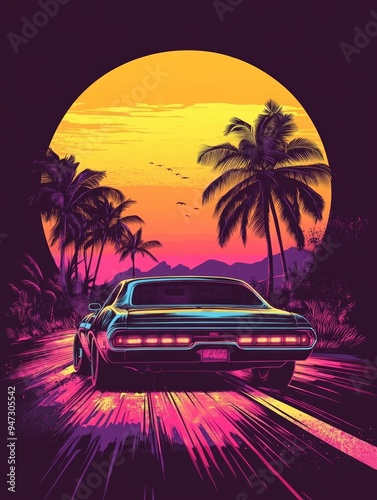 Car on Palm Tree Road