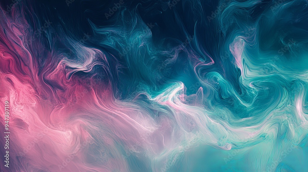 Fototapeta premium Abstract Blue and Pink Swirling Liquid Background
