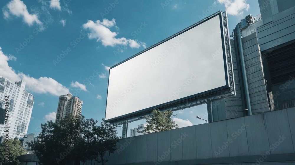 Blank Billboard in Urban Setting Blank Billboard in Urban Setting