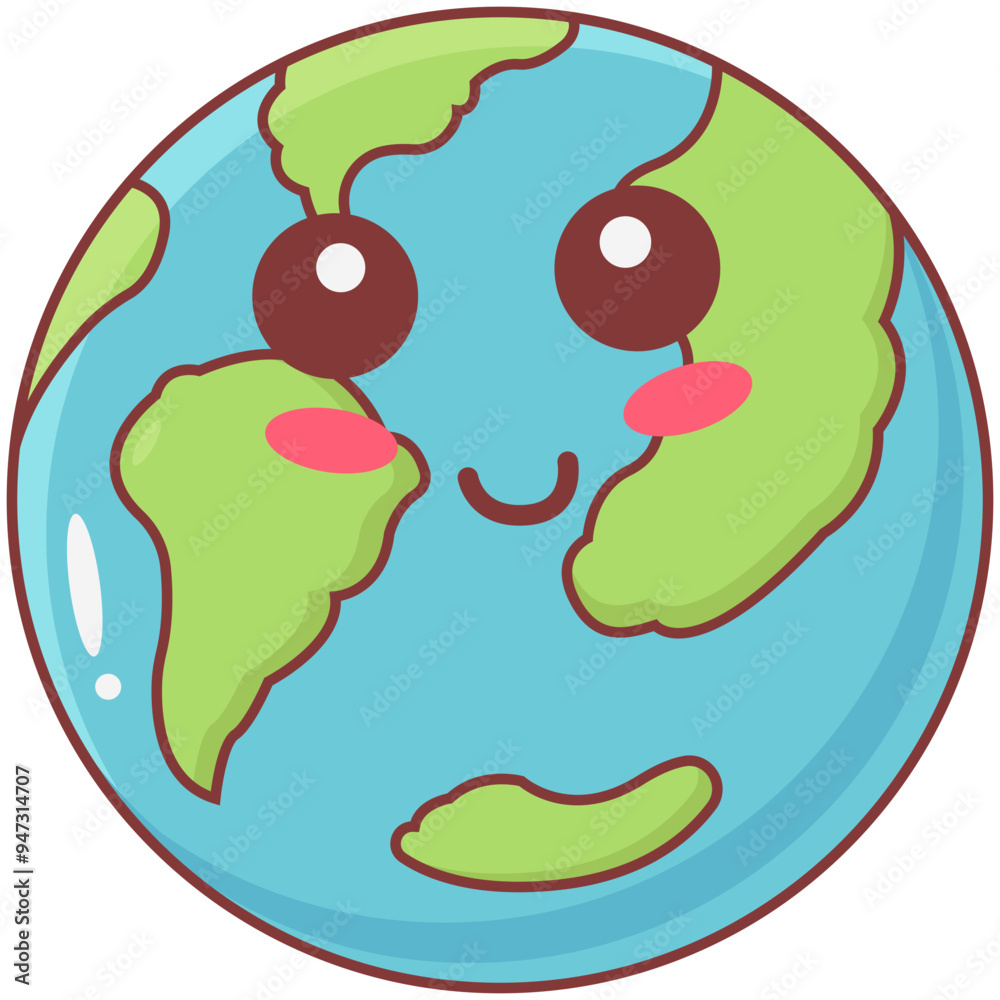 Cute Earth Planet Space Elements Illustration Cute Earth Planet Space Elements Illustration