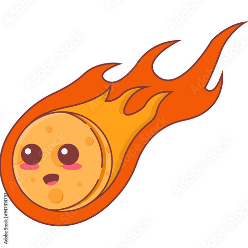 Cute Meteor Space Element Illustration
