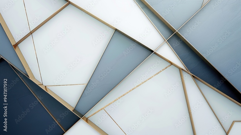 Abstract geometric design featuring a white background with thin gold lines forming a cracked and broken pattern. Abstract geometric design featuring a white background with thin gold lines forming a cracked and broken pattern.