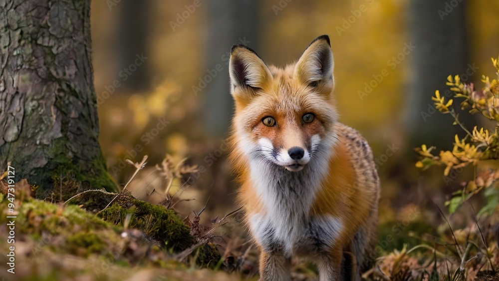 An adorable fox in the woods An adorable fox in the woods