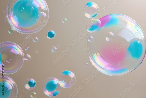 Wallpaper Mural Vibrant and Clear Soap Bubbles on a Pristine Background Torontodigital.ca