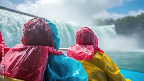 Wallpaper Mural A family riding the Hornblower cruise near Niagara Falls, wearing raincoats in the spray. Torontodigital.ca