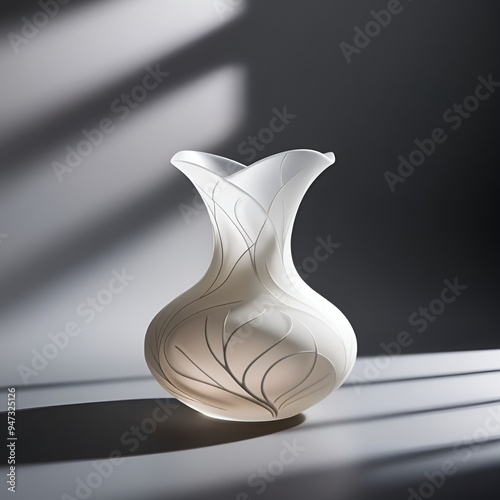 A Delicate minimalistic flower vase is displayed in an HD Windows wallpaper 