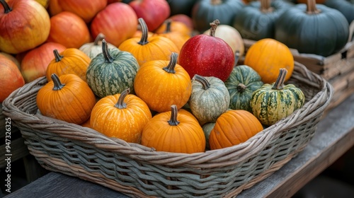 Autumn Harvest: A Basket of Pumpkins