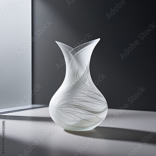 A Delicate minimalistic flower vase is displayed in an HD Windows wallpaper 