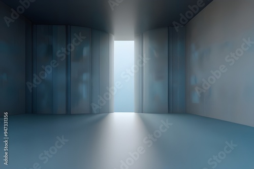 blur abstract soft blue studio and wall background Generative AI