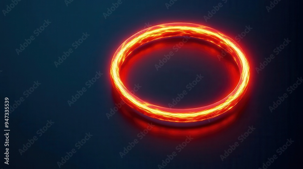 A 3D glowing ring of fire, 3D glow, fire, heat A 3D glowing ring of fire, 3D glow, fire, heat