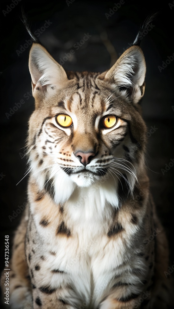 Obraz premium vertical portrait of a lynx with expressive eyes