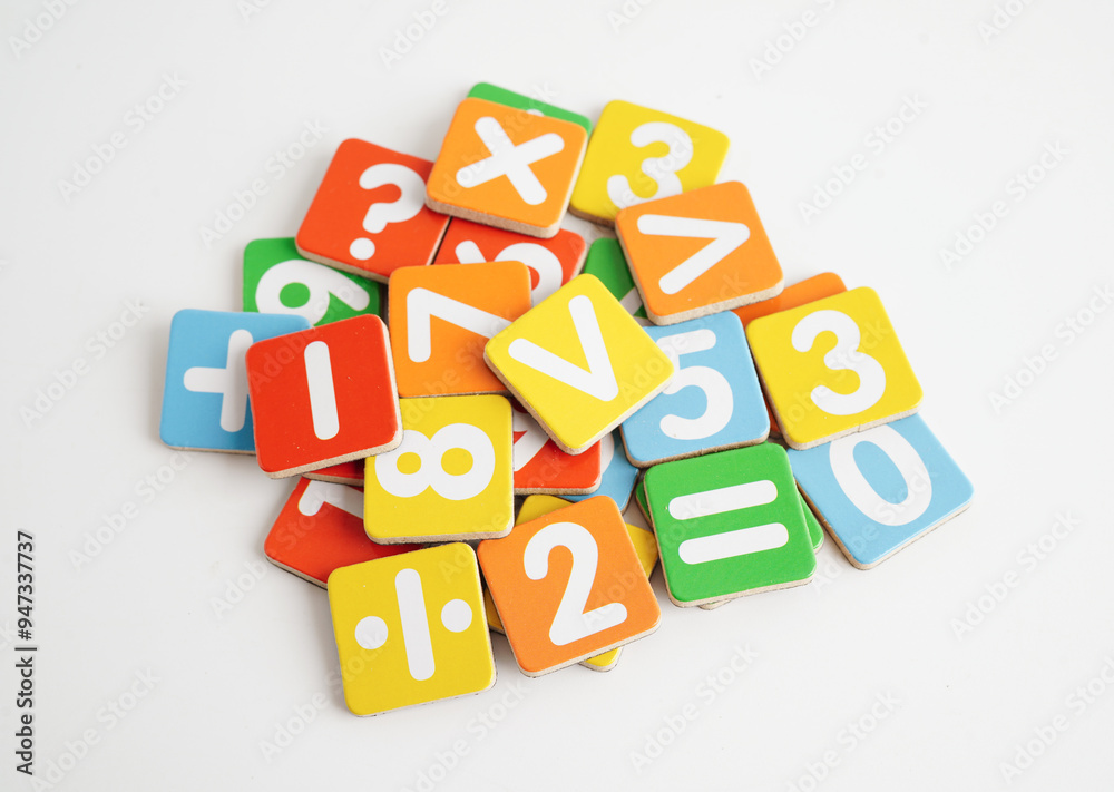 Number wood block cubes for learning Mathematic, education math concept. Number wood block cubes for learning Mathematic, education math concept.