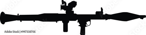 RPG launcher silhouette illustration isolated on white