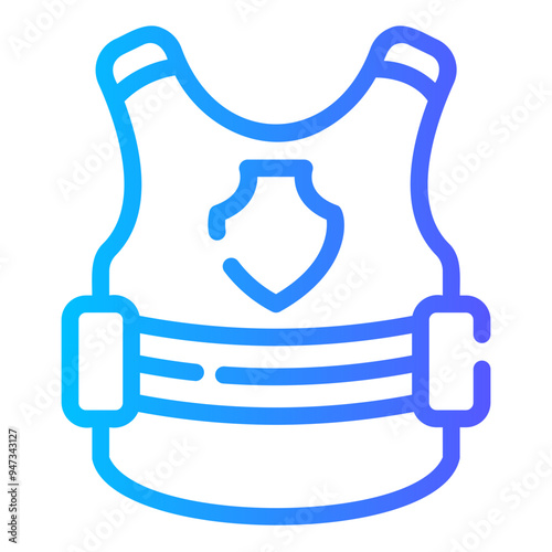 police vest Line Gradient Icon