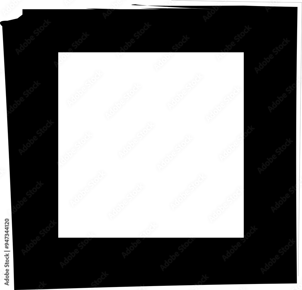 Set collection of square black frames with brush strokes Set collection of square black frames with brush strokes