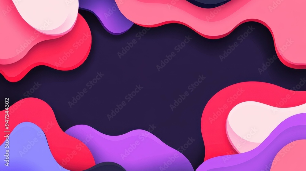 Vibrant dark purple and pink abstract banner background with modern textures for a chic design aesthetic.
