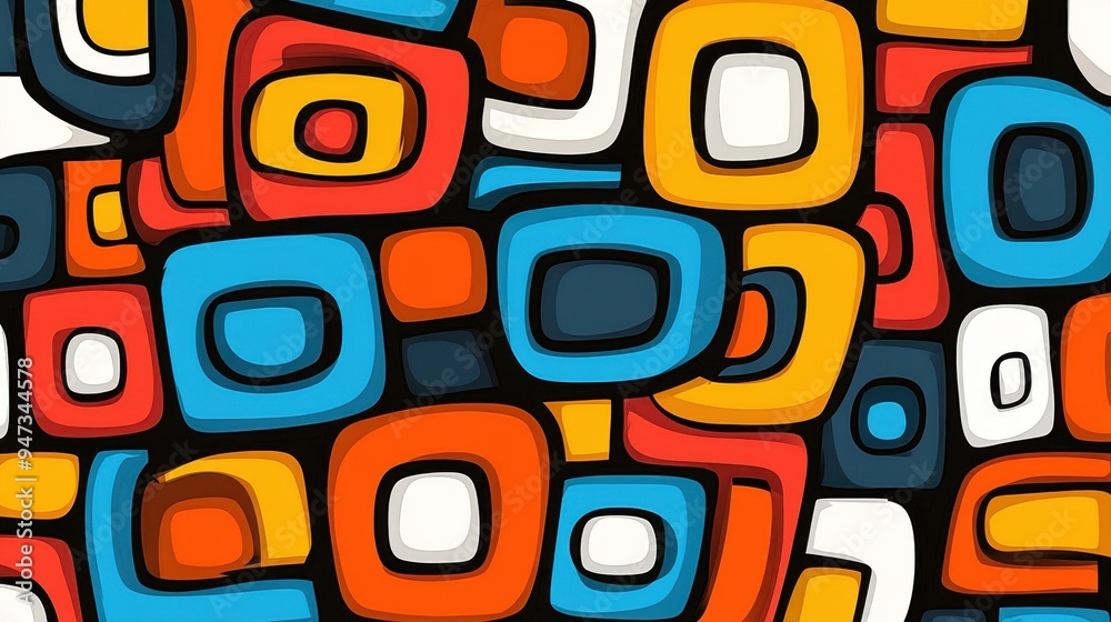 Vibrant CAD patterns blend rectangular and square shapes, creating colorful, unique designs in a modern cartoon style. Vibrant CAD patterns blend rectangular and square shapes, creating colorful, unique designs in a modern cartoon style.