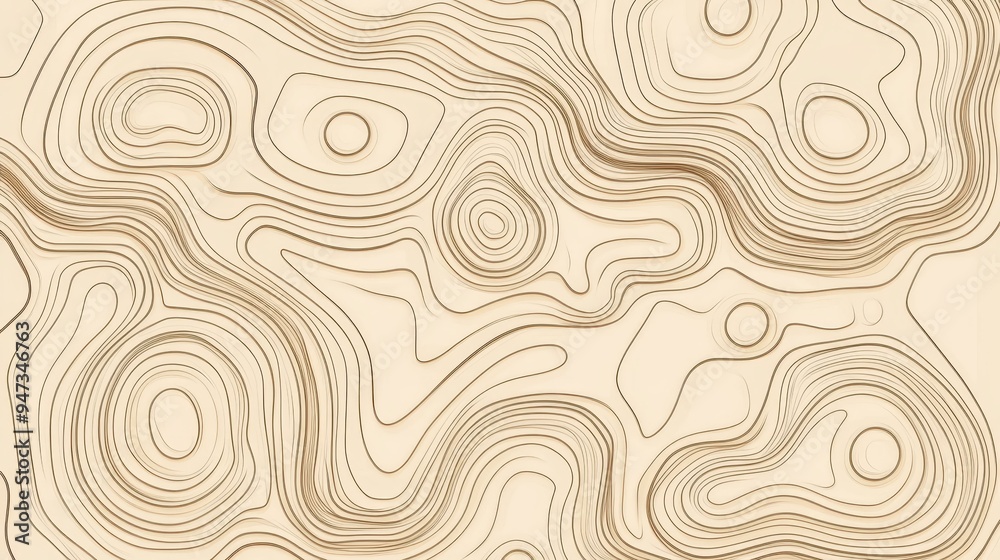 Explore the features of a topographic map with detailed contour lines and a vibrant grid design in this abstract illustration. Explore the features of a topographic map with detailed contour lines and a vibrant grid design in this abstract illustration.
