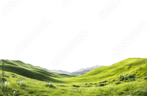 grass and mountains