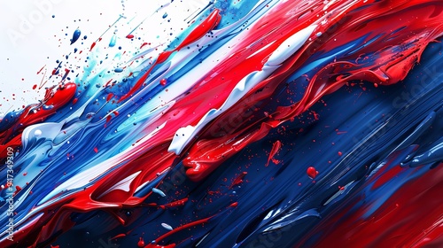 Red, White, and Blue Phone Wallpaper with Paint Splashes